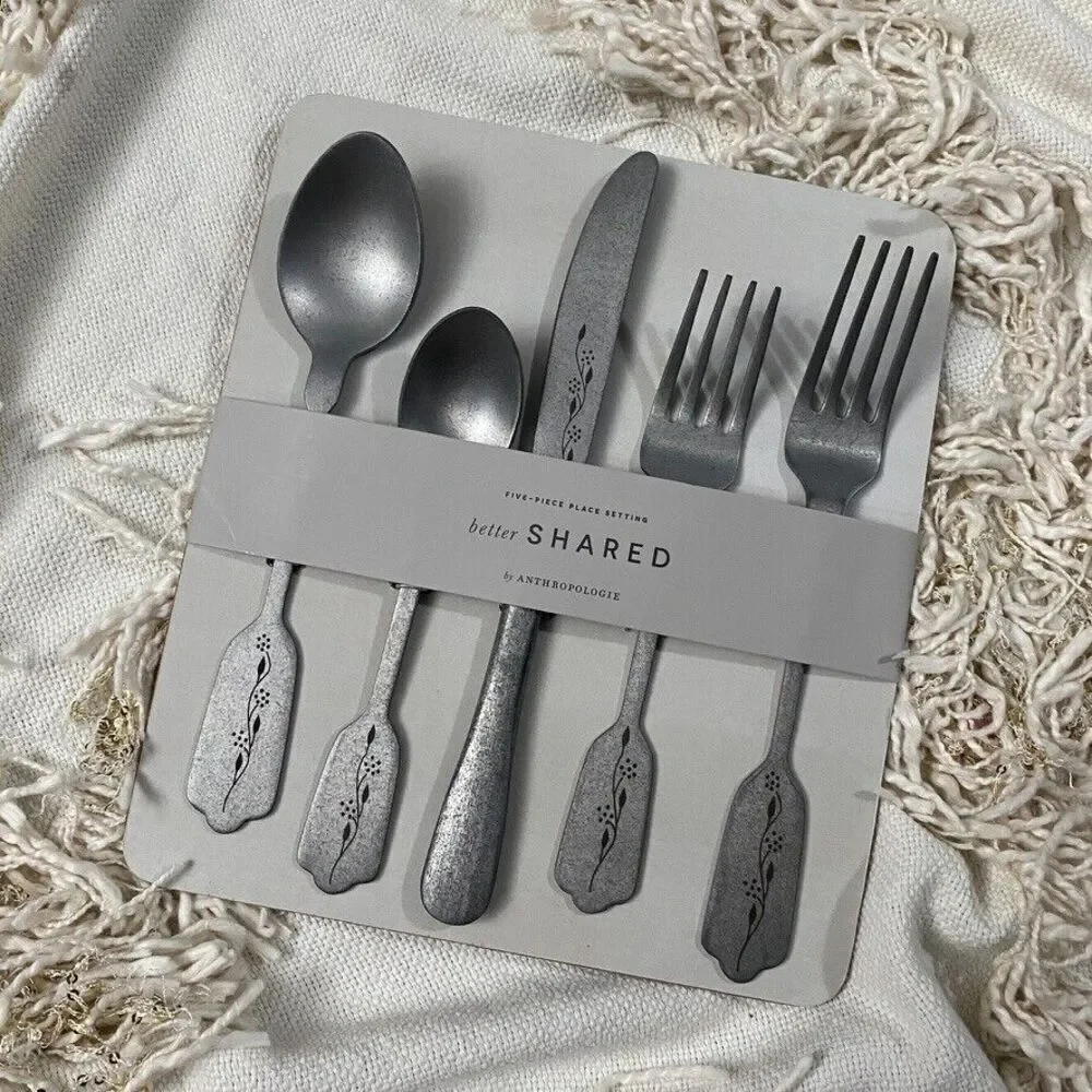 ANTHROPOLOGIE Hammond Flatware Better Shared Five-Piece Place Setting NEW